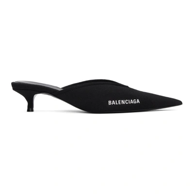 Balenciaga Pointed Mules Knife With Logo In Black