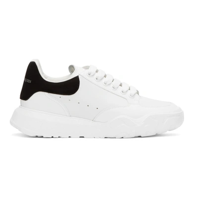 Alexander Mcqueen Court Wedge Contrast Counter Leather Sneakers In White