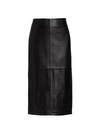 ST JOHN Leather Pencil Skirt