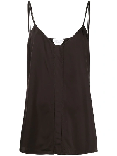 Bottega Veneta Double-strap Panelled Waistcoat Top In Brown