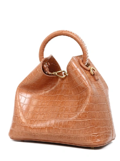 Elleme Orange Leather Handbag In Brown