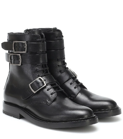 Saint Laurent Buckle-detail 30mm Ceril Ankle Boots In Black