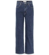 Slvrlake + Net Sustain London Distressed High-rise Straight-leg Jeans In Blue