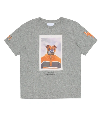 Burberry Kids' Dog Print Cotton Jersey T-shirt In Grey