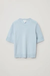 Cos Short-sleeved Cashmere Top In Blue