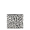 Saint Laurent Animalier Print Billfold Leather Wallet In White And Black