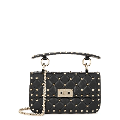 Valentino Garavani Garavani Rockstud Spike Small Leather Cross-body Bag In Black