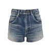 Saint Laurent High-waisted Denim Shorts In Denim