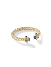 David Yurman 18kt Yellow Gold 2.3mm Renaissance Sapphire Ring In Blue Sapphire