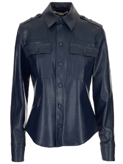 Stella Mccartney Women's Spring Hill Faux-leather Shirt In Blue