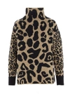 STELLA MCCARTNEY STELLA MCCARTNEY TURTLENECK LEOPARD INTARSIA SWEATER