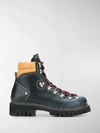 Dsquared2 Lace Up Leather Boots In Blue