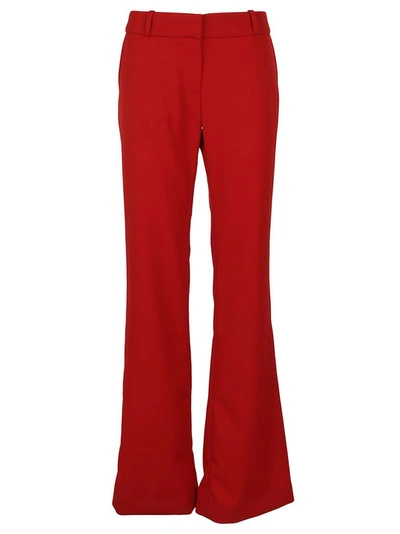 Balmain Wool Flared Pants In Red