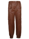 Msgm High-waisted Pocket-detail Trousers In Brown