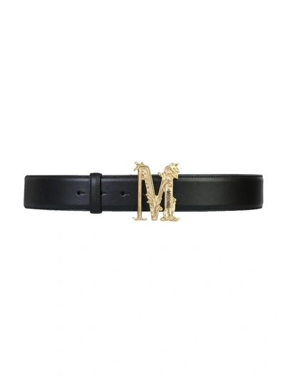 Moschino Womens Black Leather Belt