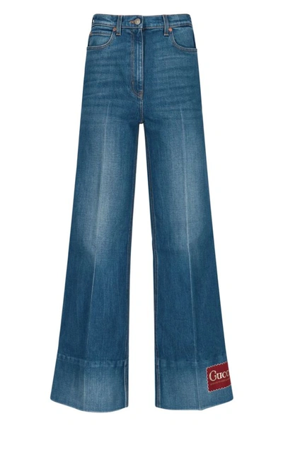 Gucci Women's Blue Cotton Jeans