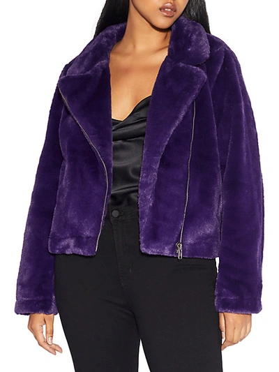 Apparis Women's Tukio Faux Fur Biker Jacket In Violet