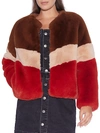Apparis Women's Brigitte Colorblock Faux Fur Jacket In Chocolate Sand
