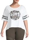 BETSEY JOHNSON WOMEN'S PLUS LOVE ALWAYS WINS T-SHIRT,0400012807412