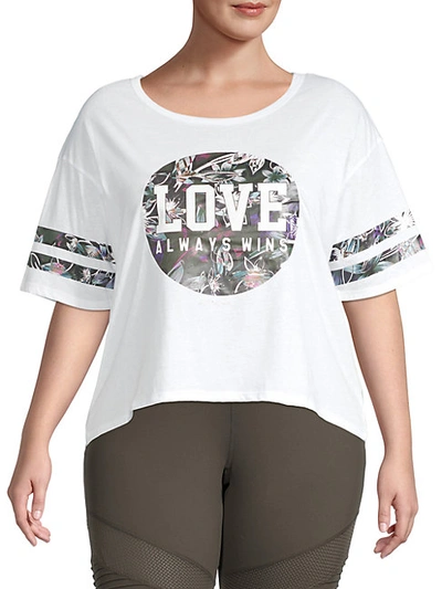 Betsey Johnson Women's Plus Love Always Wins T-shirt In White