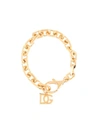 Dolce & Gabbana Dg Logo Charm Chunky Chain Bracelet In Gold