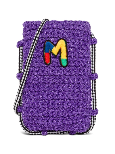 M Missoni I-phone Holder In Jersey In Violet