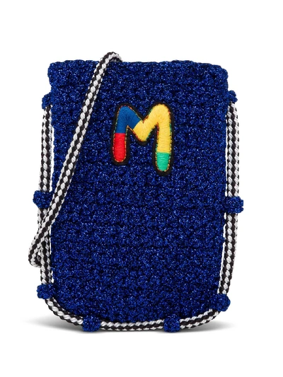 M Missoni I-phone Holder In Jersey In Blu