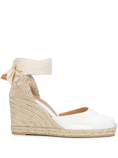 Castaã±er Carina Wedge Espadrilles In White