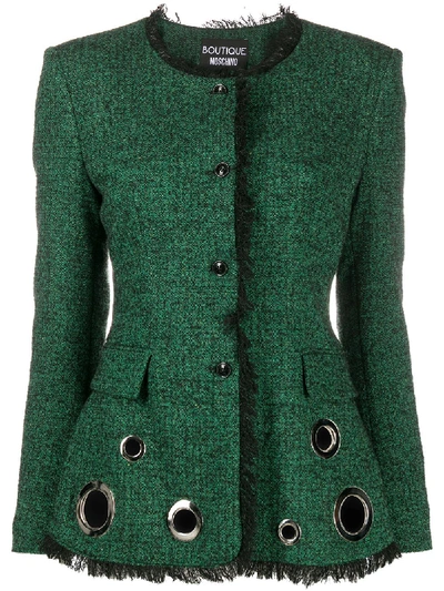 Boutique Moschino Eyelet Detail Jacket In Green