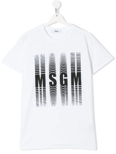 Msgm Teen Logo T-shirt In White