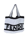 FENDI BLACK AND WHITE LOGO TOWEL TOTE BAG,FXH016 ADIU