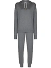 Olivia Von Halle Gia London Silk And Cashmere-blend Hoodie And Track Pants Set In Grey