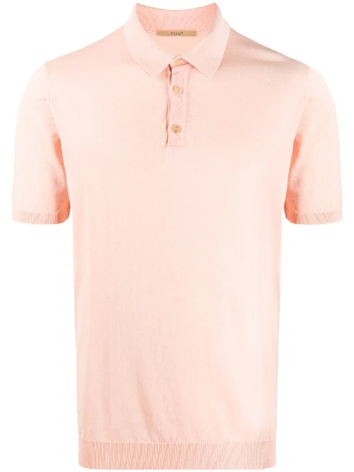 Nuur Knitted Polo Shirt In Orange