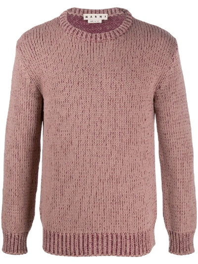 Marni Marled Knit Jumper In Red