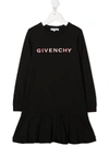 GIVENCHY EMBROIDERED-LOGO JERSEY DRESS