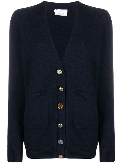 Allude Button-down Knitted Cardigan In Blue