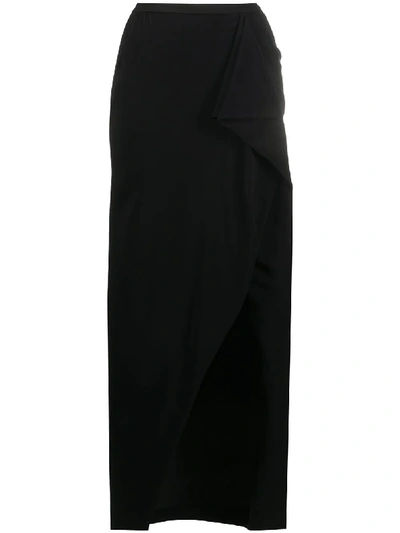 Rick Owens High-waisted Wrap Skirt In Black