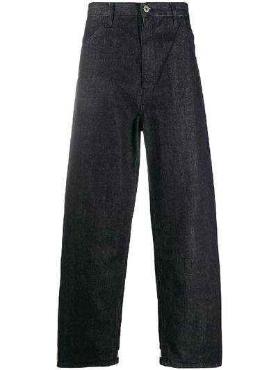 Jil Sander Logo Patch Loose-fit Jeans In Blue