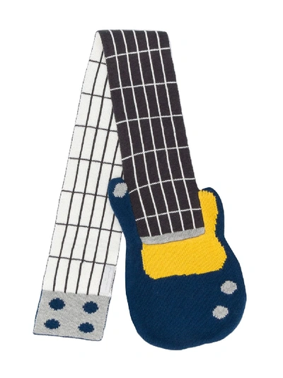 Stella Mccartney Kids' Knitted Guitar Scarf In Grey