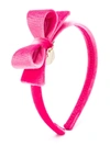 MONNALISA BOW AND HEART CHARM HEAD BAND