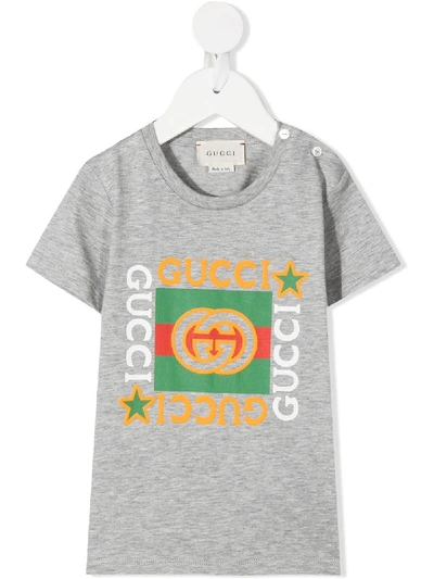 Gucci Babies'  印花t恤 In Grey