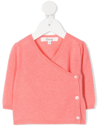 Bonpoint Babies' Button Detail Cashmere Wrap Knit Top In Pink