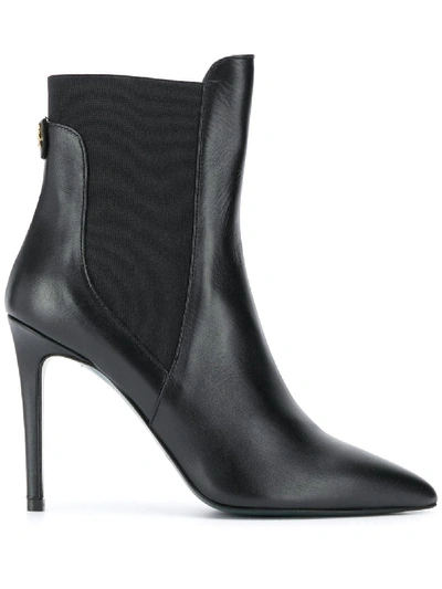Patrizia Pepe Elastic-panel Stiletto Ankle Boots In Black
