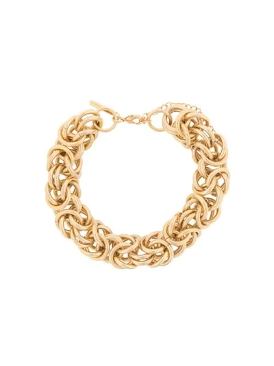 Alberta Ferretti Ring-chain Choker In Gold