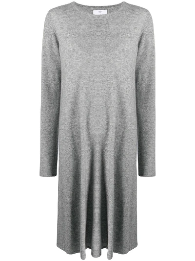 Allude Long-sleeve Flared Dress In Grey