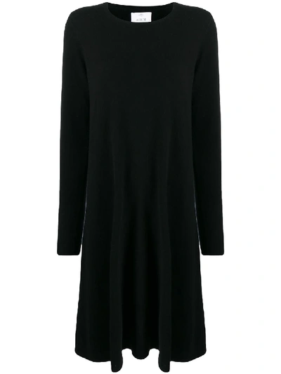 Allude Long-sleeve Jumper Dress In Black