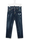 DSQUARED2 DISTRESSED-EFFECT STRAIGHT-LEG JEANS