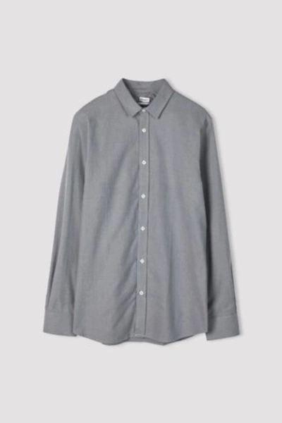 Filippa K Ben Herrigbone Shirt In Grey Melange Herringbone