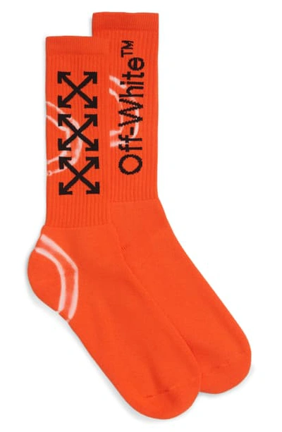 Off-white Arrows Tie Dye Socks In Orange Black