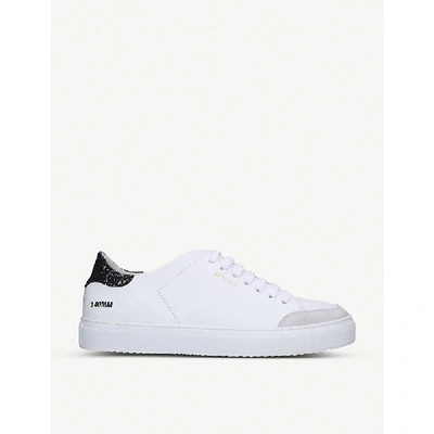 Axel Arigato Clean 90 Glitter-embellished Leather Trainers In White/comb